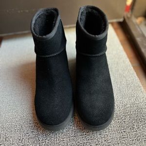 ugg women's classic femme mini boots black